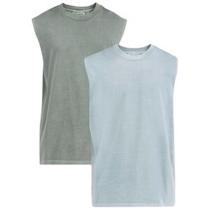 No Boundaries Men's Oversized Sleeveless Muscle Tank Top, 2-Pack, Size Large New